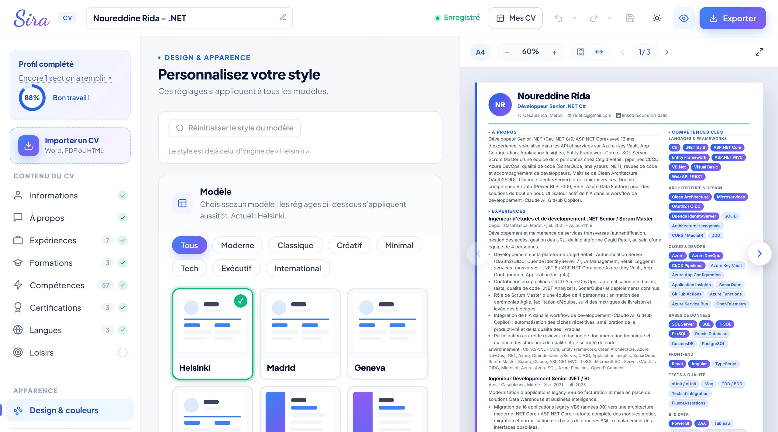 Sira : le choix du modèle, de la couleur et de la police